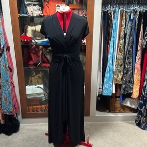 Michael Kors Black Maxi Dress Size 12 Women’s Tie Wrap Belt Hi/ Lo